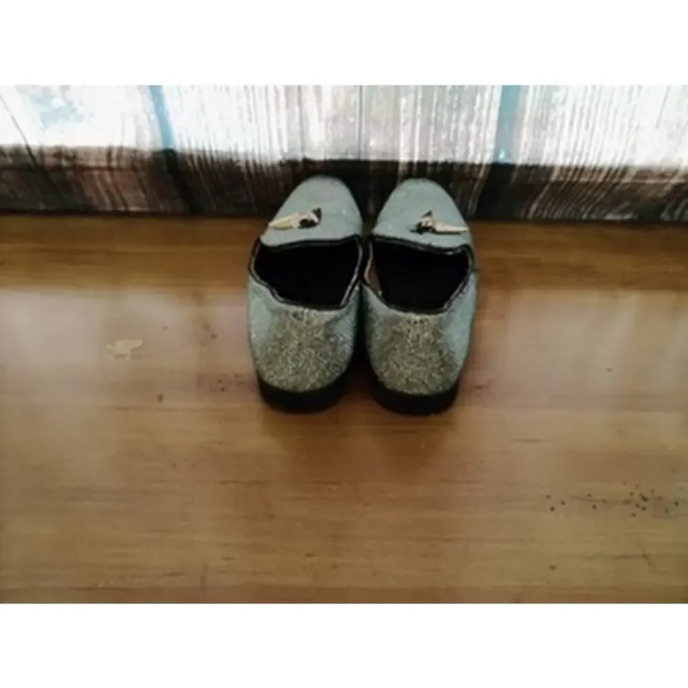 Giorgio Brutini Men's Silver Glitter Loafers Slip-On 8M‎